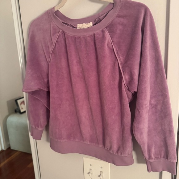 SUZIE KONDI Purple Plum Saba Raglan Top in Velour - Picture 3 of 5